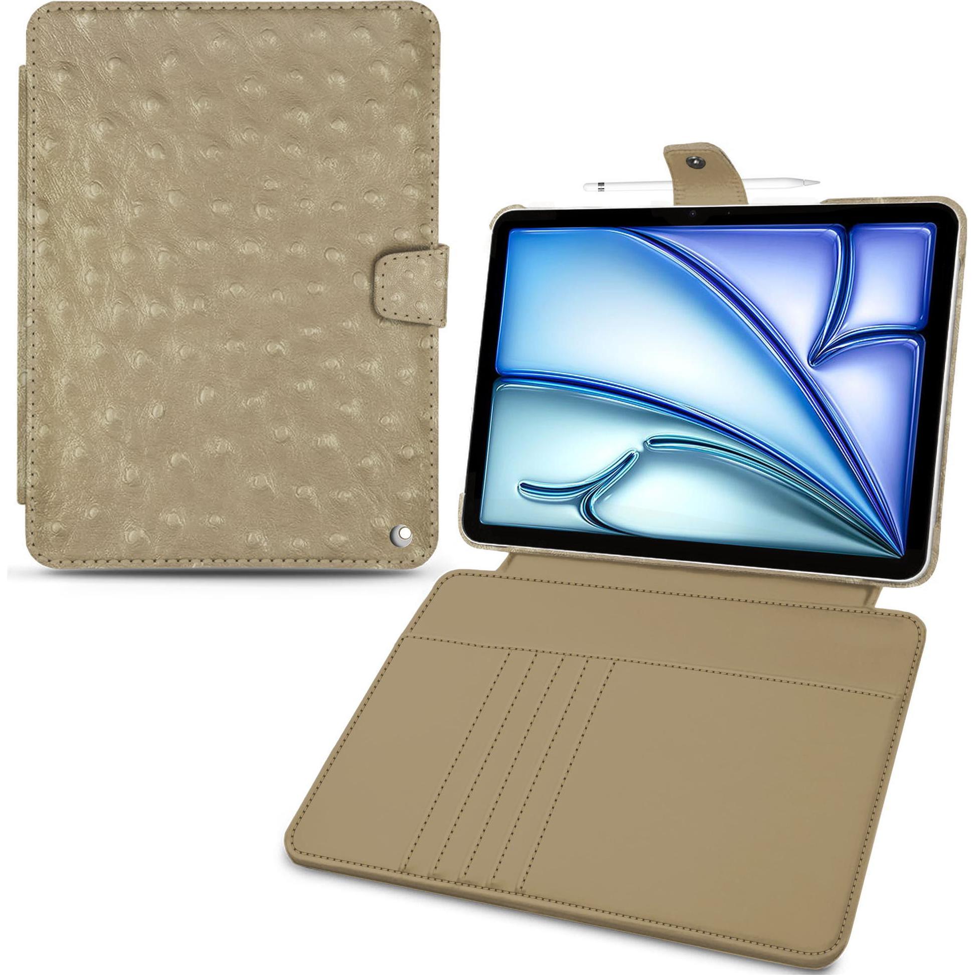 Noreve Lederschutzhülle Wallet (iPad Air 2022 (5. Gen), iPad Air 2020 (4. Gen)), Tablet Hülle, Beige