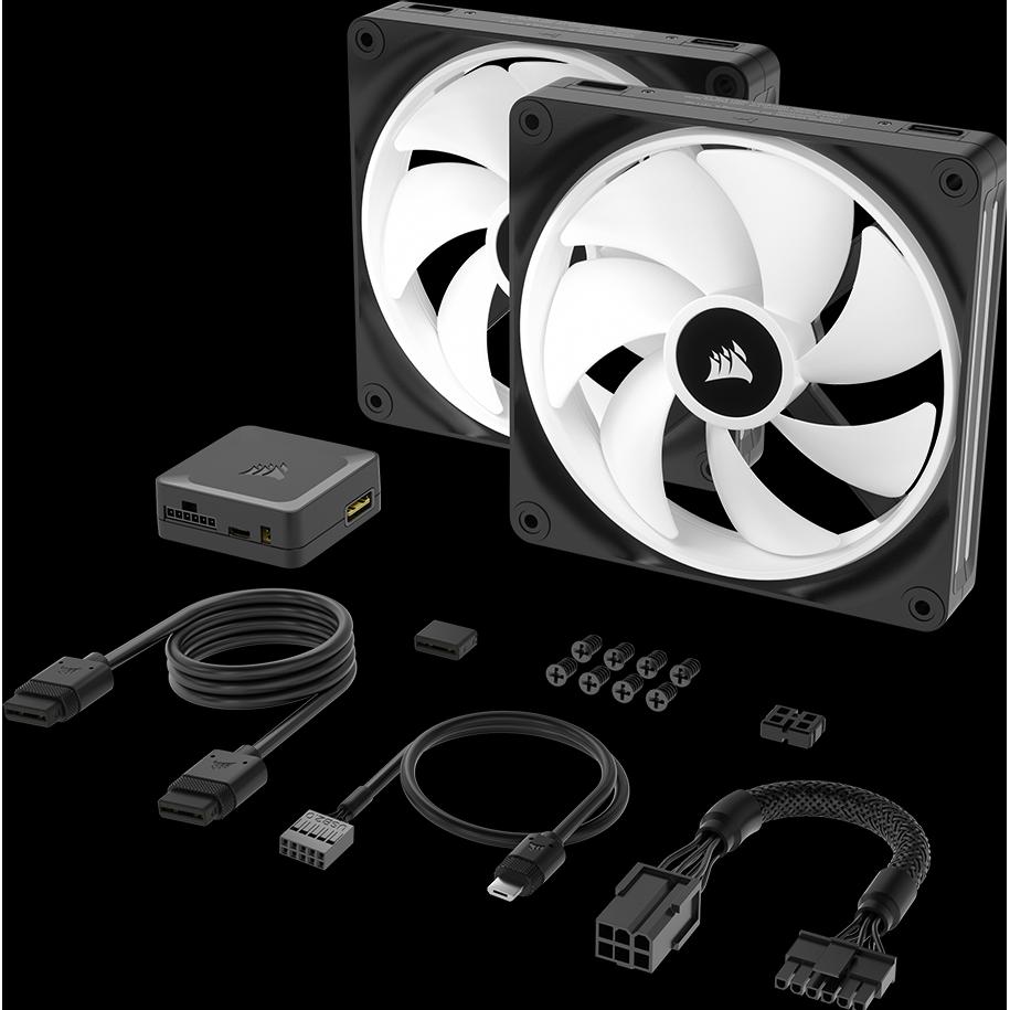 Thumbnail - Corsair Icue Link QX140 RGB (140 mm, 2 x), PC Lüfter, Schwarz