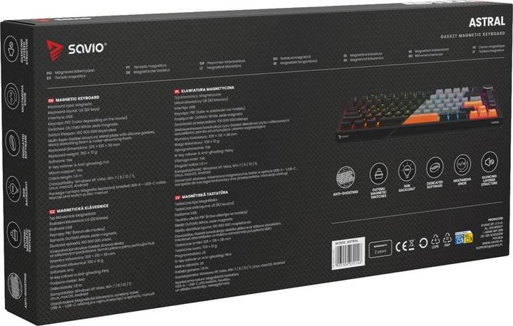 Actual product image Savio ASTRAL BLACK JADE Tastatur Gaming USB QWERTY US International Schwarz (US, Cable)