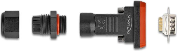 Produktbild Delock Adapter D-Sub HD 9 Pin Stecker mit Gehäuse IP67 wasserfest (Sub-D 9, 4.10 cm)