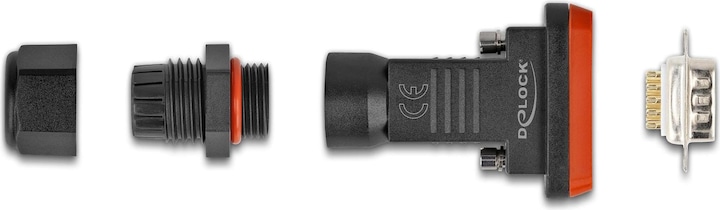Produktbild Delock Adapter D-Sub HD 9 Pin Stecker mit Gehäuse IP67 wasserfest (Sub-D 9, 4.10 cm)
