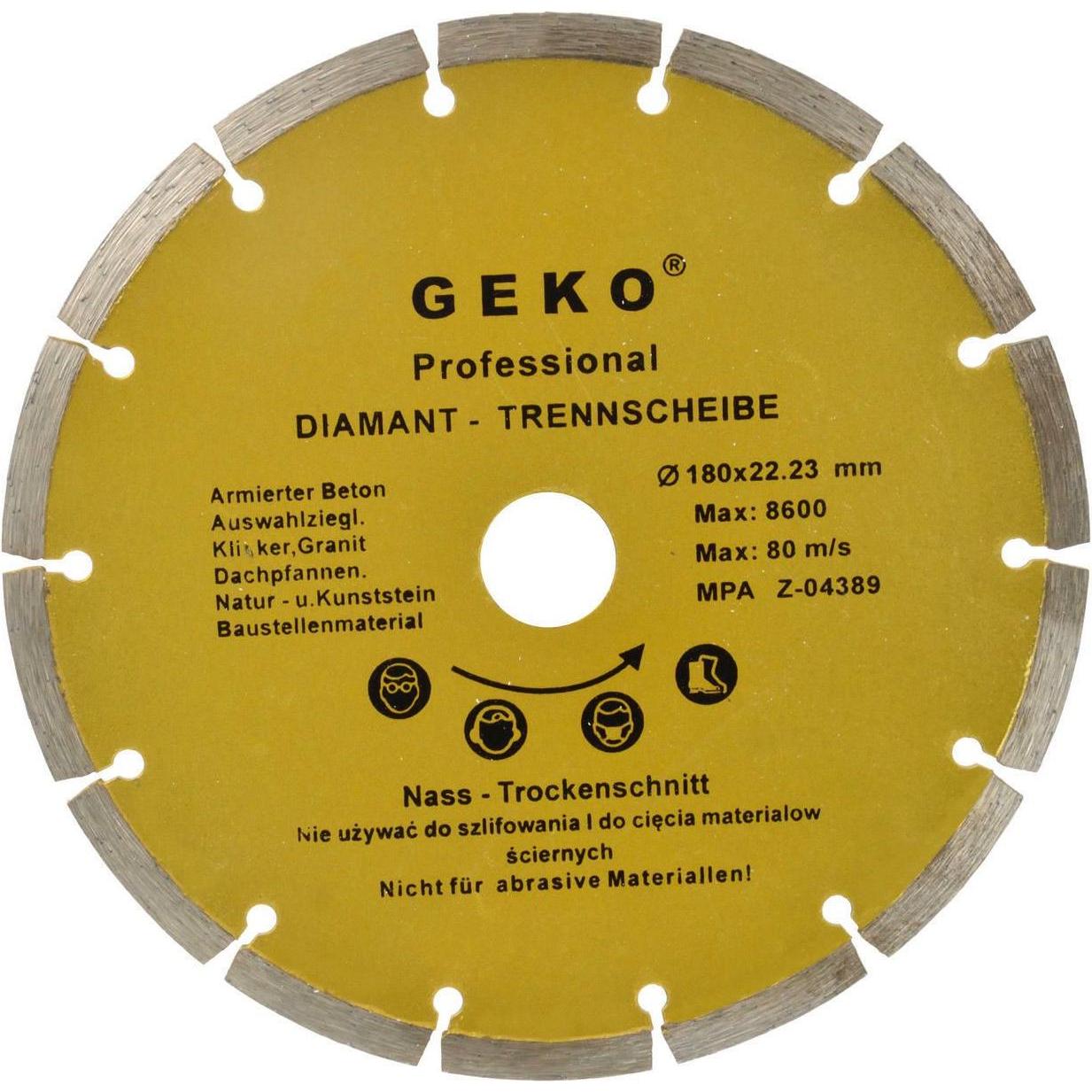GEKO, Schleifmittel, Diamant-Segment-Trennscheibe, 180x8x22mm