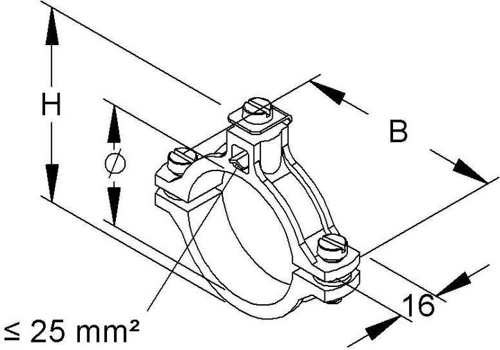 Actual product image Kleinhuis KLEI earthing pipe clamp