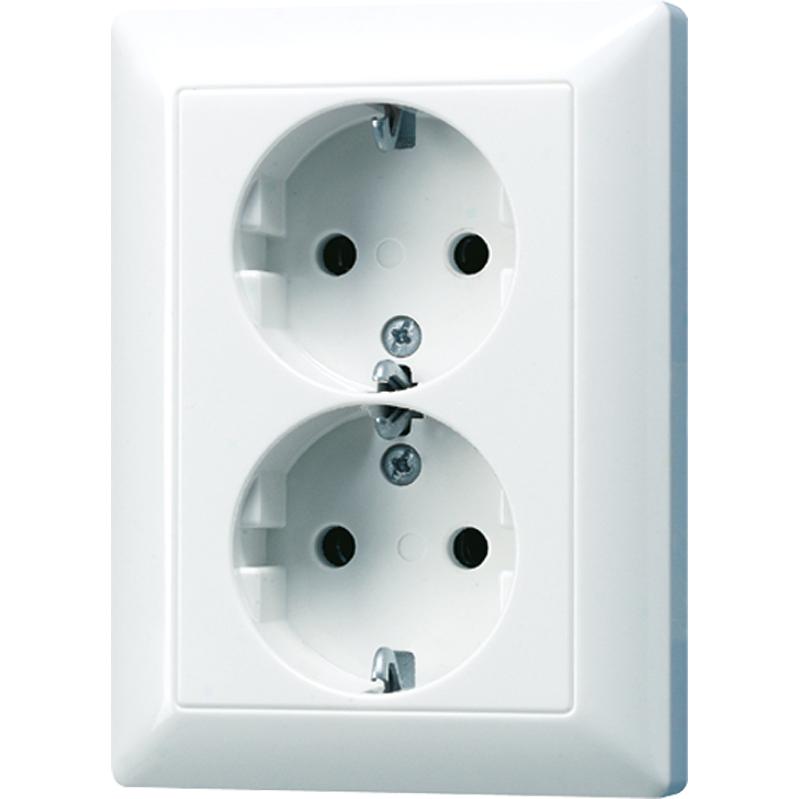JUNG, Steckdose, SCHUKO Steckd. 2fach AS5022UWW alpinweiss
