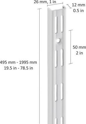 Actual product image Dolle Wall rail 2-row H 995 mm silver