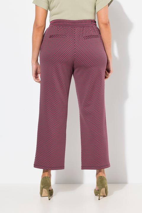 Image du produit Ulla Popken Pantalon jacquard, jambe droite et ceinture élastique (60)