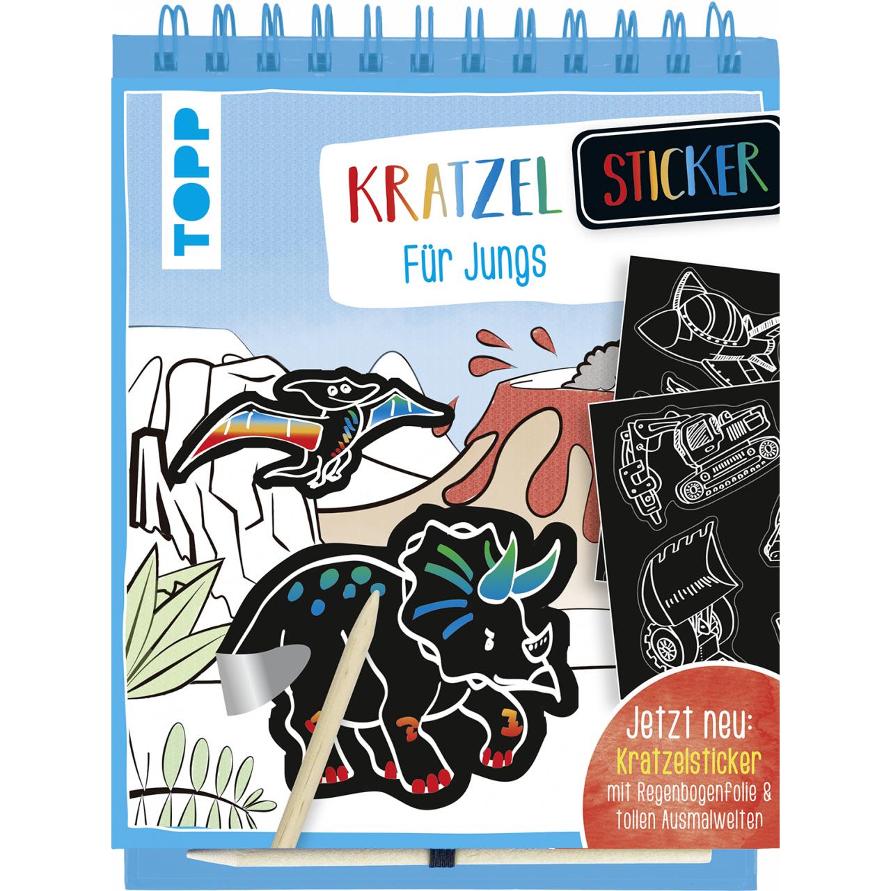 Frech Kratzel-Stickerbuch für Jungs