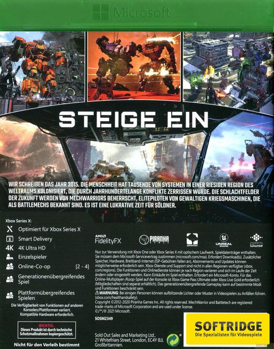 Image du produit Sold Out MechWarrior 5 : Mercenaries (Xbox One S, Xbox Series X, DE)