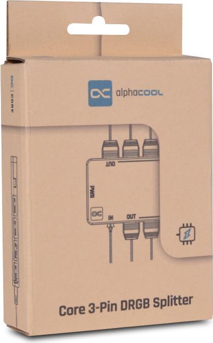 Produktbild Alphacool Core 11x 3-Pin DRGB Splitter - schwarz (11 Lüfter)
