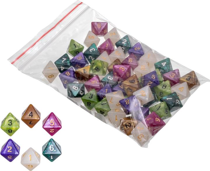 Philos Würfel, 8-seitig, pearl, 50er Beutel