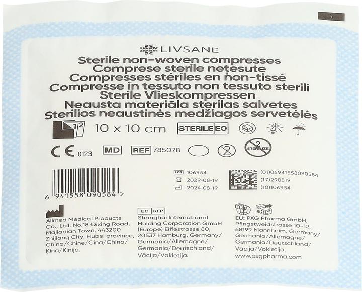 Nutritional values and ingredients Livsane Vliesskompressen 10x10cm steril 2 x 25 Stk