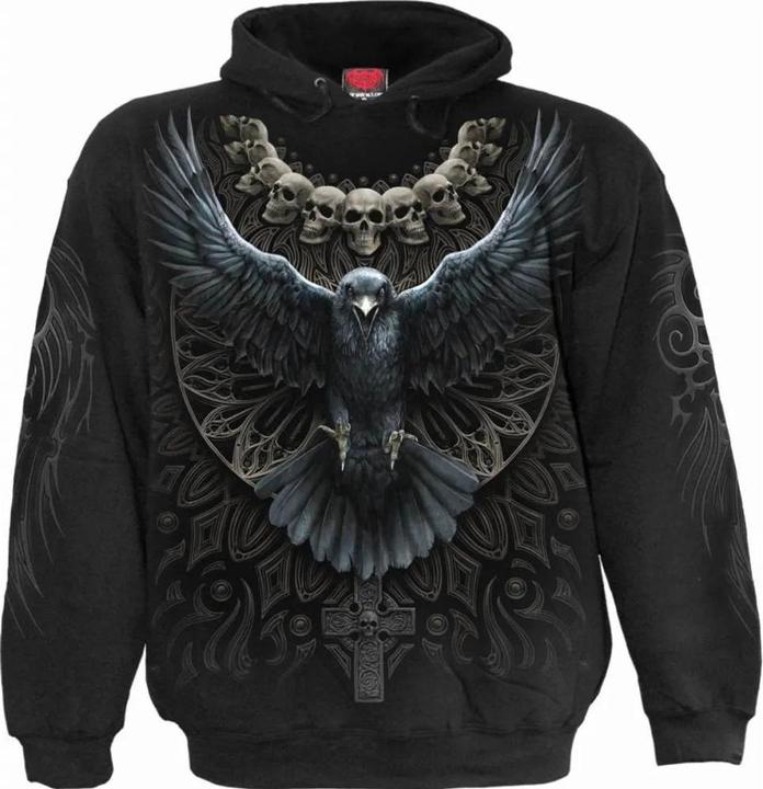 Produktbild Spiral Raven Skull Kapuzenpullover (S)