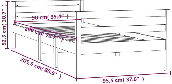 Image du produit vidaXL Bettgestell (90 x 200 cm)