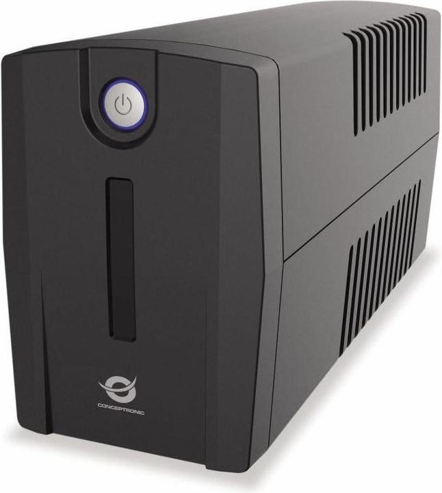 Actual product image Conceptronic ZEUS UPS 1000VA 600W Schuko IEC Start/LAN bw (1000 VA, 600 W, Line-interactive UPS)