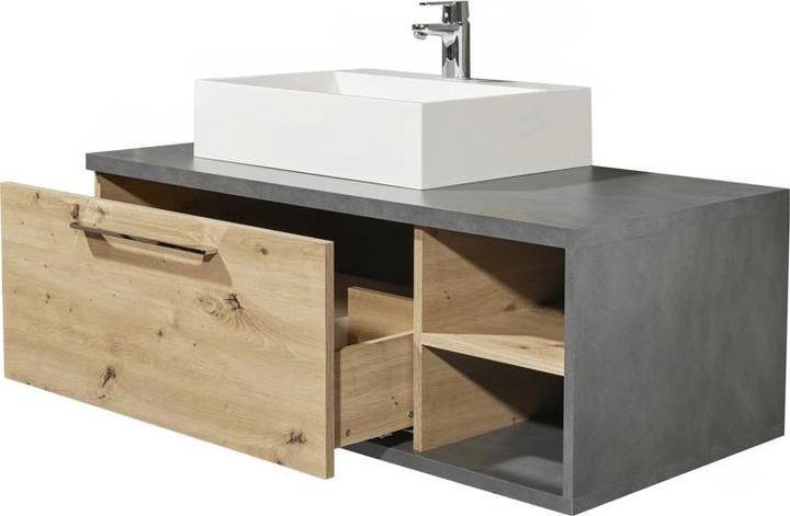 Actual product image Bega Consult Bega BKK Nathan Washbasin Vanity Unit Artisan Oak/Metera Concrete Grey