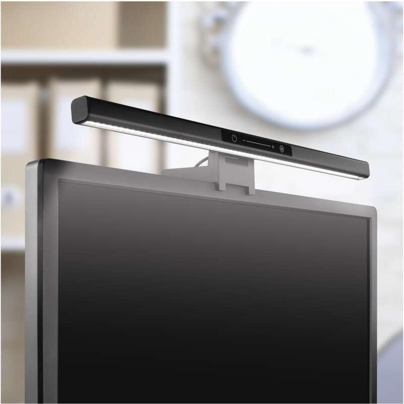 Emos LED-Monitorleuchte AVA, Screenbar, Schwarz