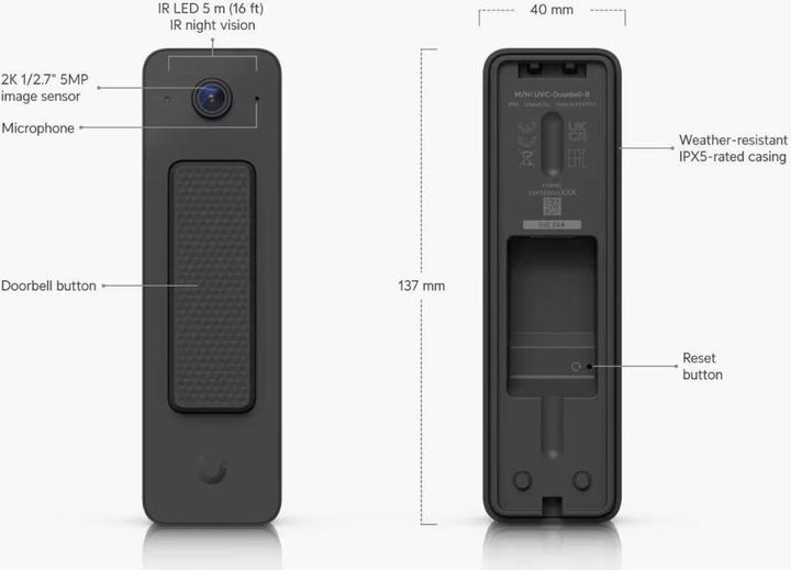 Actual product image Ubiquiti UVC-Doorbell-Lite-B (Ethernet)