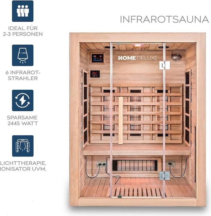 Produktbild Home Deluxe Infrarotkabine OSIRIS L - 150x120 cm für 2-3 Personen - Vollspektrum
