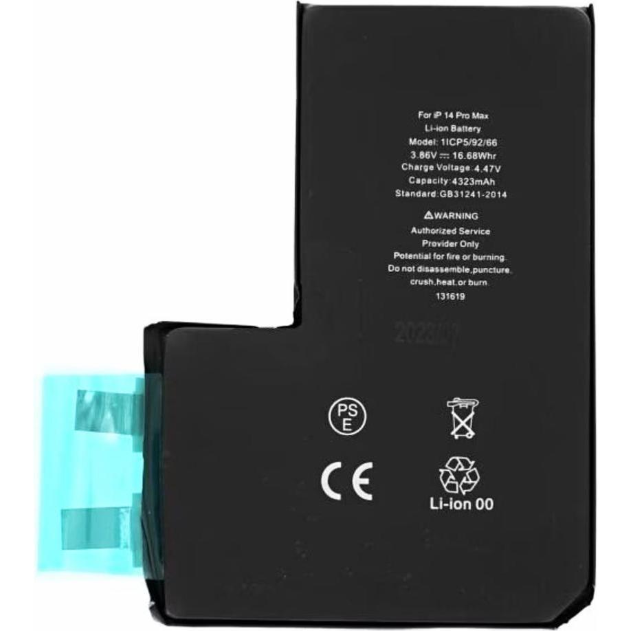 OEM - Smartphone Battery (19790) - without Flex-Cable - iPhone 14 Pro Max - 4323mAh - Black, Batteria smartphone