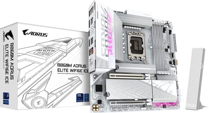 Productafbeelding Gigabyte B860M AORUS ELITE WIFI6E ICE (Socket S1, Intel B860, mATX)