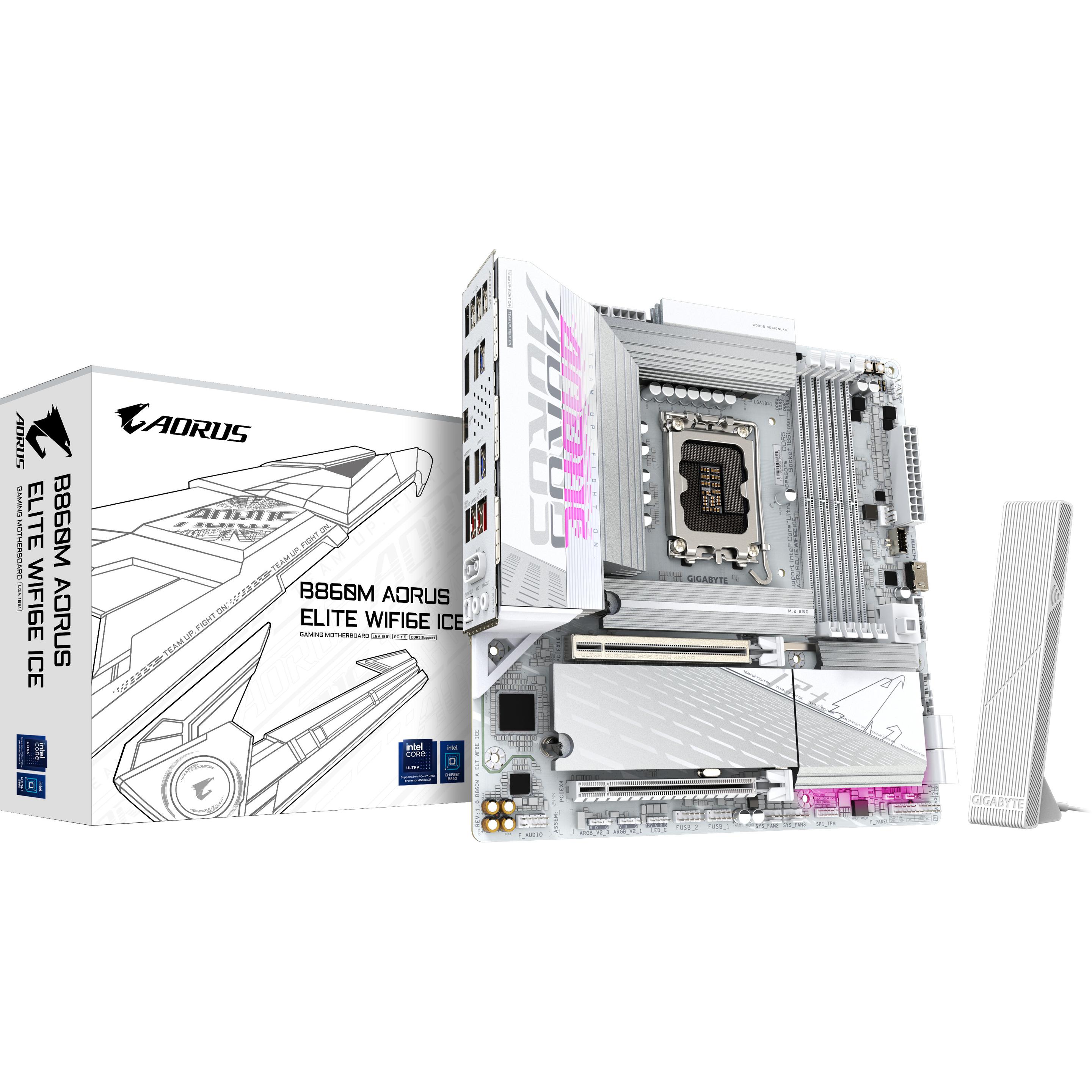 Gigabyte B860M AORUS ELITE WIFI6E ICE (Socket S1, Intel B860, mATX), Mainboard