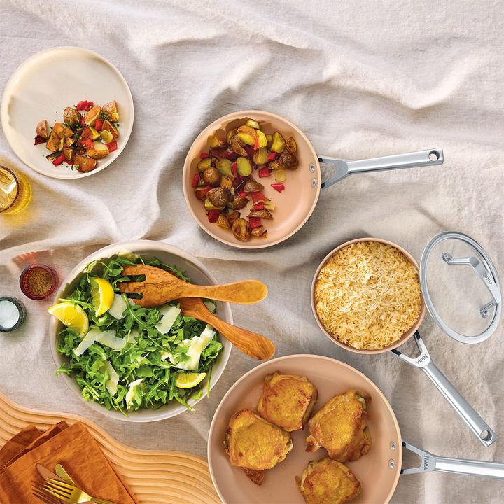 Actual product image Ninja CW93000EN Premium ceramic pot set (Pan set + pot set, Aluminium, 16 x 16.90 cm)