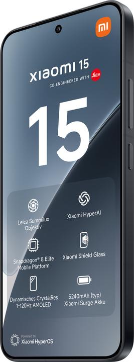 Produktbild Xiaomi 15 (256 GB, Black, 6.30", Dual SIM, 50 Mpx, 5G)