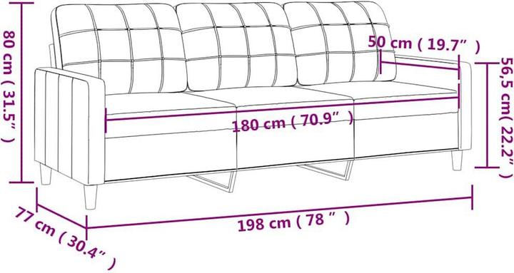 Produktbild vidaXL 3-Sitzer-Sofa (3-Sitzer)