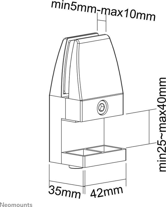 Produktbild Neomounts Desk Clamp for NS-GLSPROTECTXXX - suited for desk thickness - set of 2 pieces (Tisch, 5 kg)