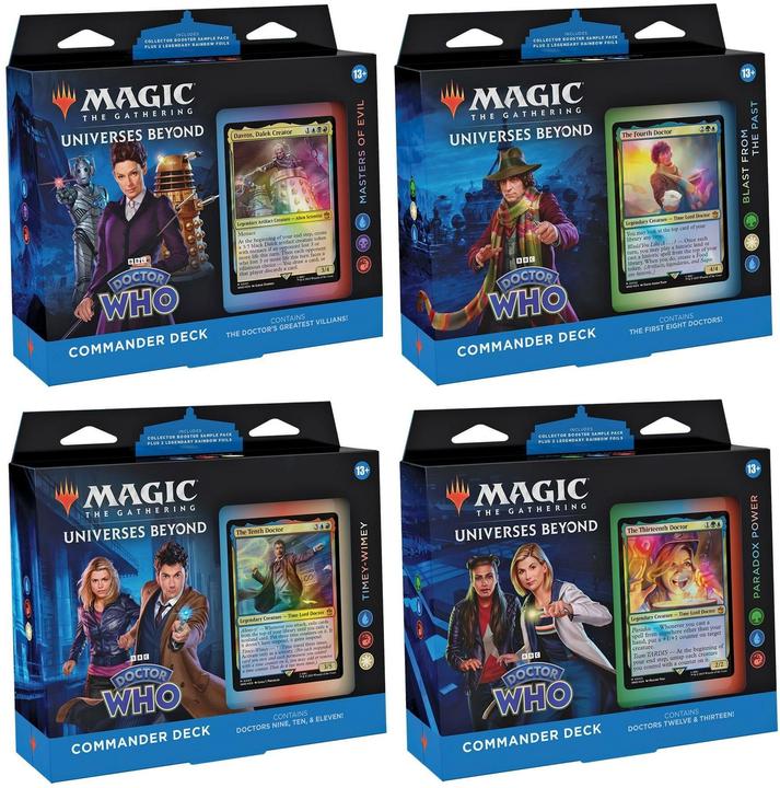 Magic the Gathering Universes Beyond: Doctor Who présentoir decks Commander (4) *ANGLAIS* (Englisch, Commander)