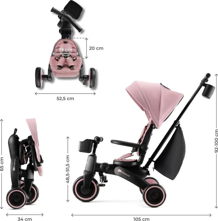 Actual product image KinderKraft Tricycle JAZZ 2 PINK