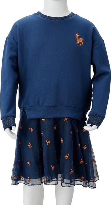 Image du produit vidaXL Robe à manches longues pour enfants Bleu marine 92,Matériau : 95 (92)