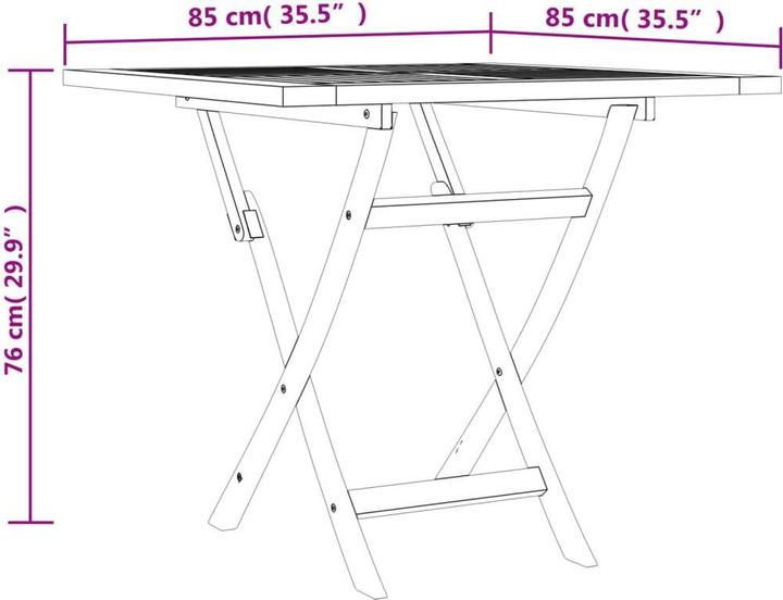 Produktbild vidaXL Garten Essgruppe (85 x 85 x 76 cm)