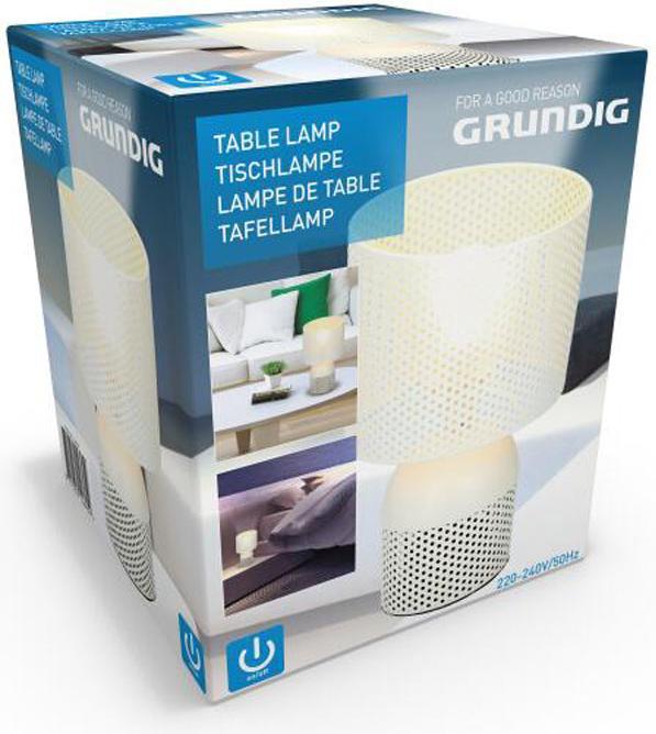Produktbild Grundig Tischlampe perforierter Schirm weiss (220 lm, E27)