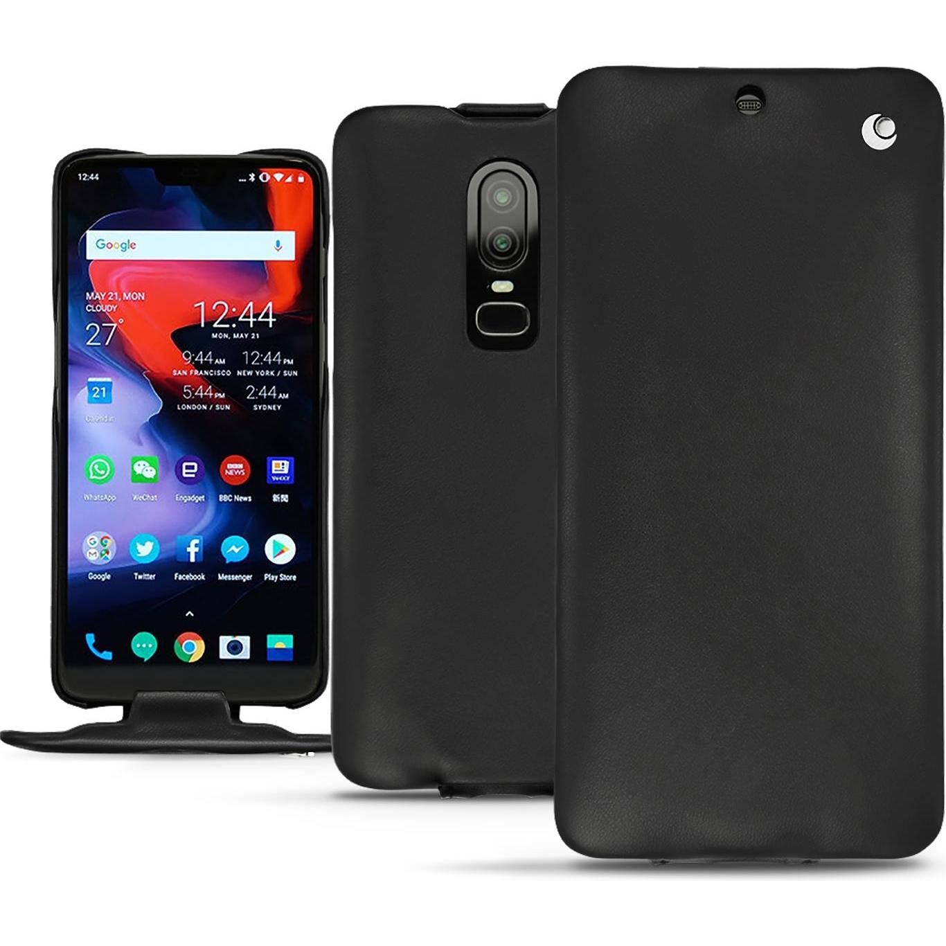 Noreve Lederschutzhülle vertikal (OnePlus X), Smartphone Hülle, Schwarz