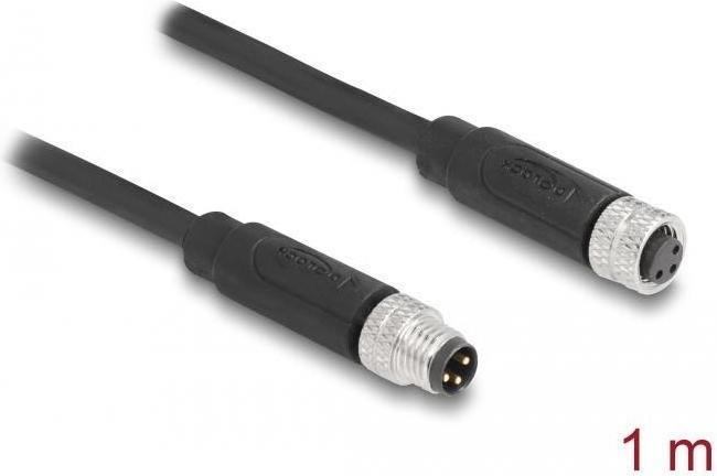 Actual product image Delock M8 3 pin cable St to Bu A-coded 1m (1 m)