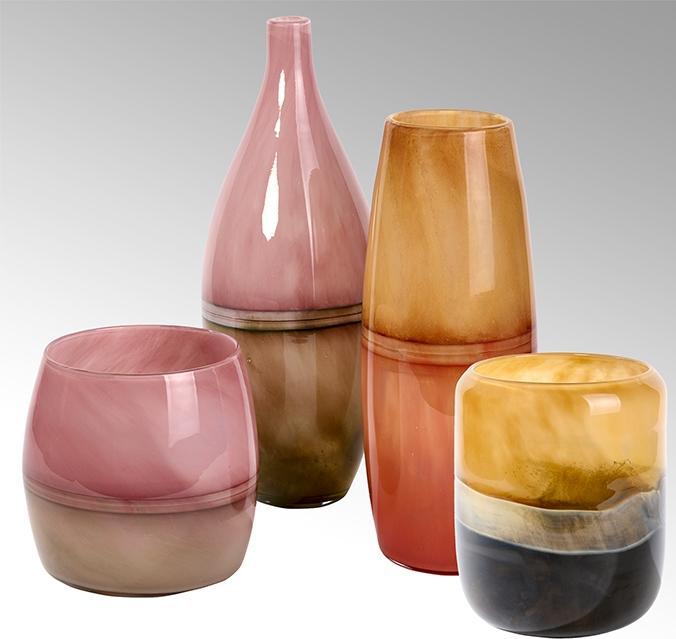 Actual product image Enshi vase glass, quartz H 17.4 cm D 18.7 cm