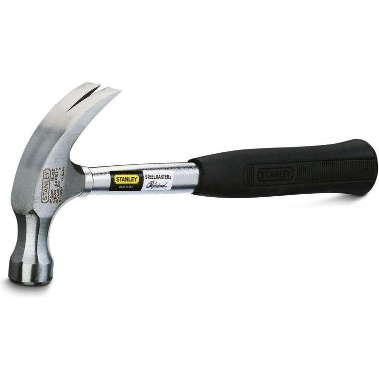 Stanley, Hammer, Steelmaster Klauenhammer (450 g Kopfgewicht, Stahlstiel mit Neoprenhandgriff, geschliffene K (450 g)