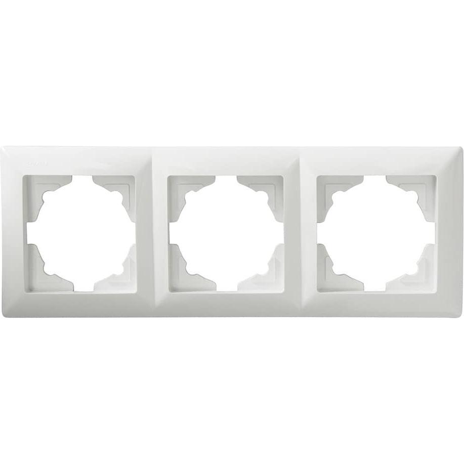 Gunsan Visage 3-fach Rahmen für 3 Steckdosen Schalter Dimmer Weiss, Taster + Schalter, Weiss
