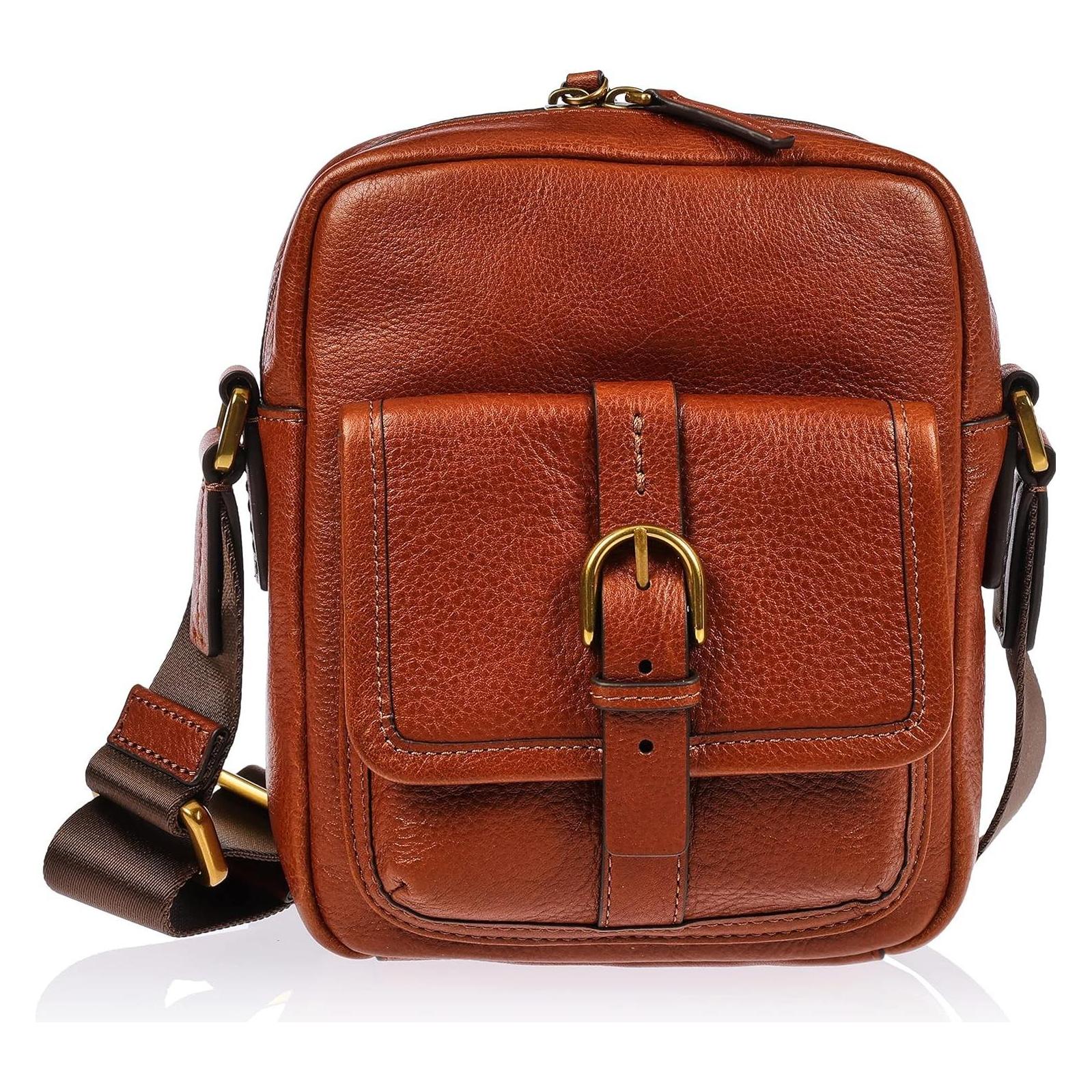Fossil, Unisex, Handtasche, Camden N/S Crossbody Aus Eco-Leder Mit Verstellbarem Band, Braun