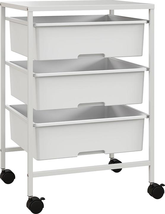 Homcom Rollwagen Stahl, Kunststoff Weiss