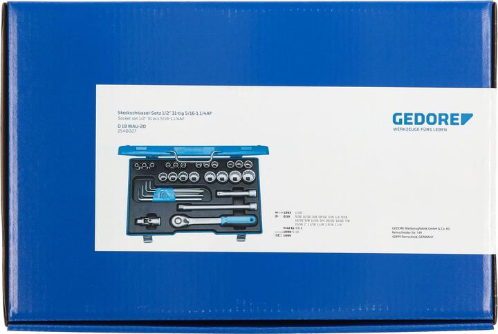 Image du produit Gedore Jeu de clés à douille métrique 1/ (1/2")
