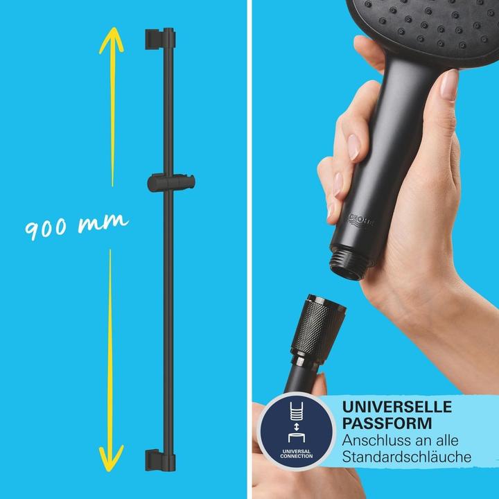 Produktbild Grohe Vitalio Start 110 QuickFix Brausestangenset, kleben oder bohren, wassersparend, 2 Strahlarten, matts