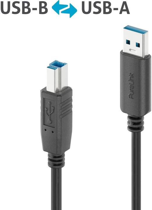 Image du produit Purelink Câble USB A>B 1m (1 m, 15 W)