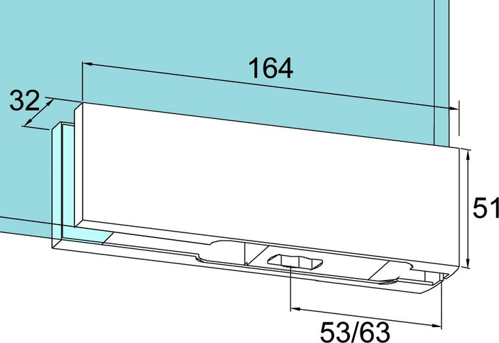 Immagine prodotto Dormakaba unterer Eckbeschlag 51/164mm Aluminium F (1 pz.)