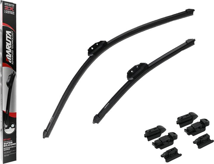 Produktbild Maruta Scheibenwischer SET 650 mm / 375 mm für Frontscheibe, Aero-dynamik optimierte Wischerblätter aus wa