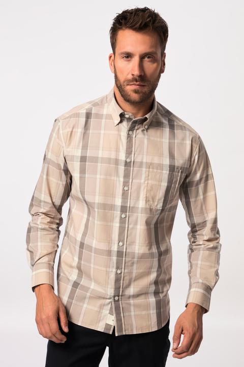 Produktbild JP1880 JP AWARE Karohemd, Langarm, Buttondown-Kragen, GOTS zertifizierte Biobaumwolle (XXL)