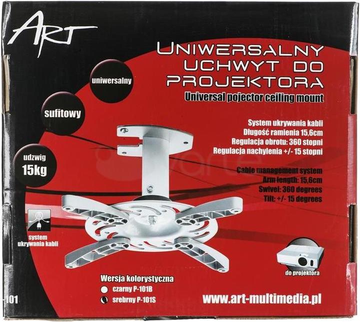 Actual product image Art Artistic Projector Mount P-101 Silver Projector Mount (Ceiling)