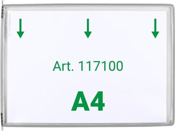 Actual product image Tarifold 20 display boards with 5 clip-on tabs DIN A4 landscape grey, top opening