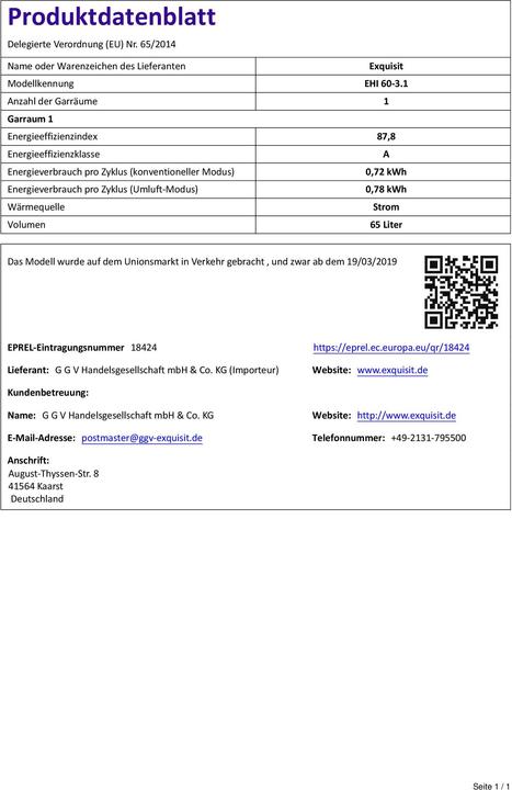 Produktbild Exquisit EHI 60-3